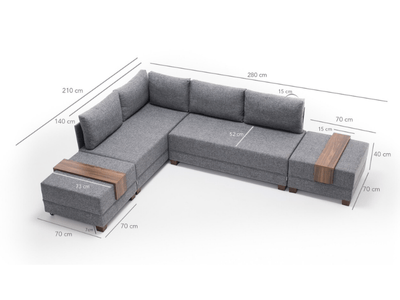 Colțar Extensibil Fly Left Balcab Home – Confort, Depozitare și Design Modern